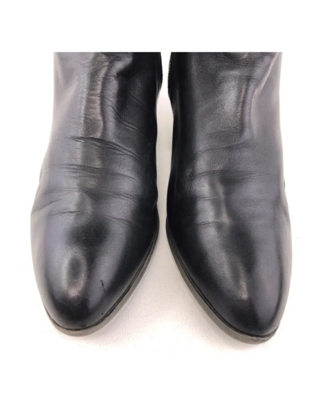 Frye Judith Black Leather Zip Ankle Boots 9.5 M